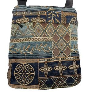 Wild West Boulder Colorado Multi-Color Tapestry Crossbody Bag Boho Chic Y2K
